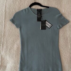 Giorgio Armani Women's Teal Short Sleeve Top